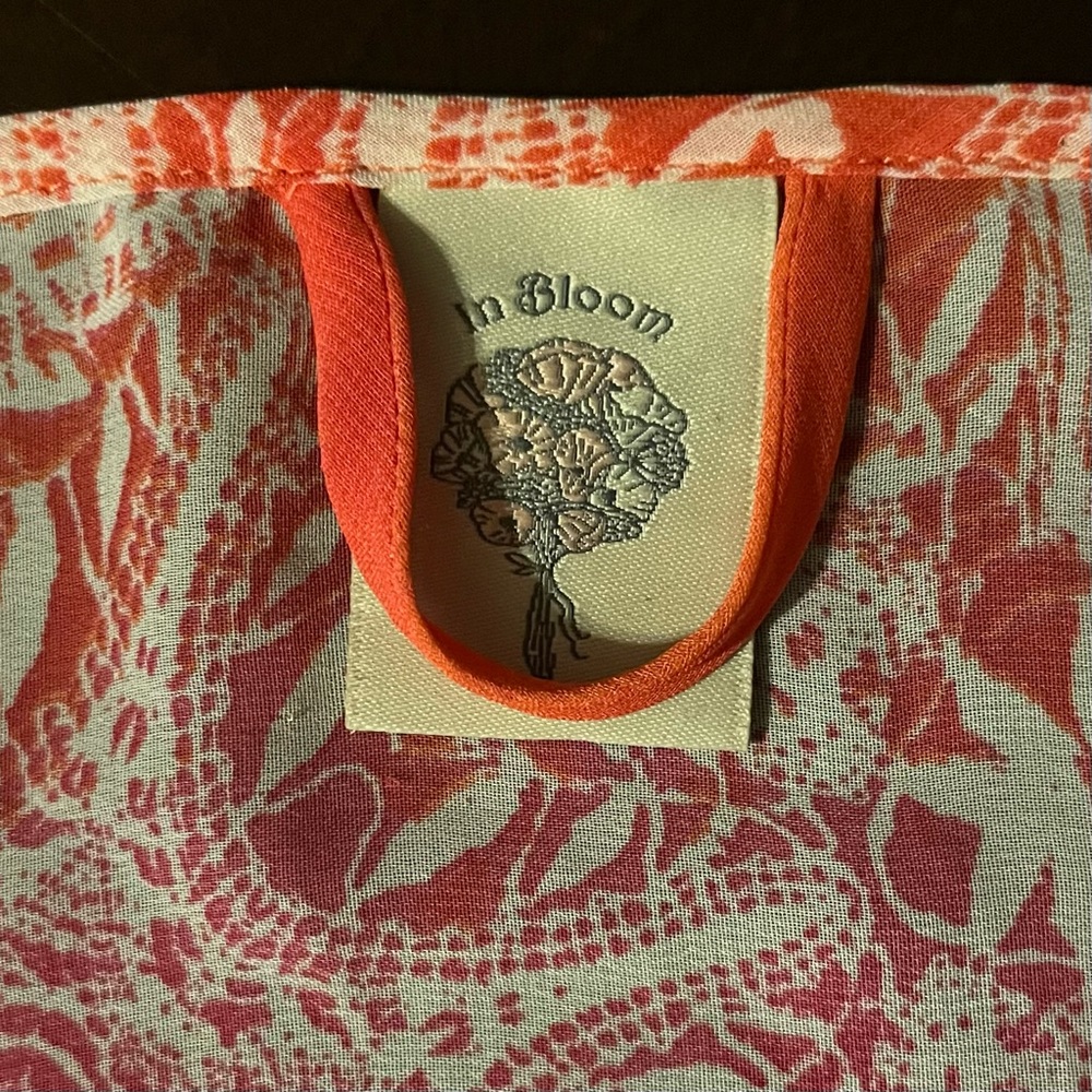 In Bloom Ombre Bright Pink & Orange Boho Beach Sheer Lace Kimono Robe, Size M - Picture 6 of 11
